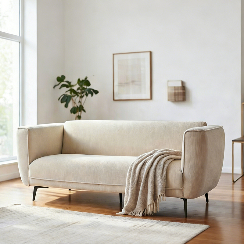 Moderne cordfløyelpolstret loveseats sofa med metallben