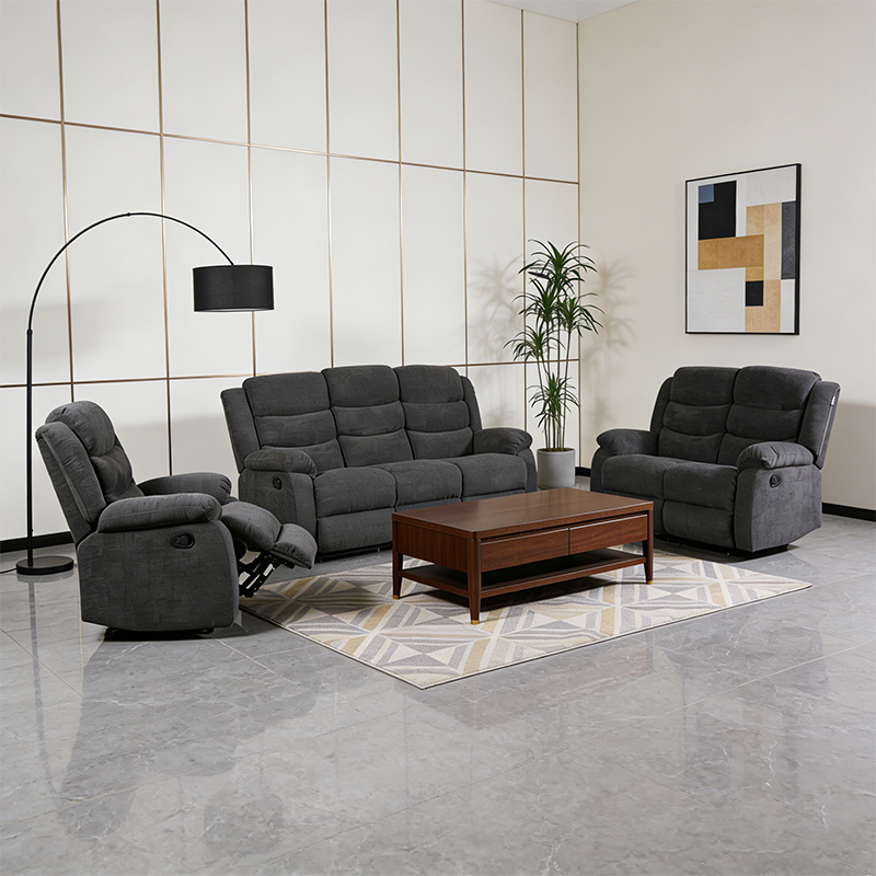 3-delt stoff tilbakelent stuesett, sofa, Loveseat og hvilestol