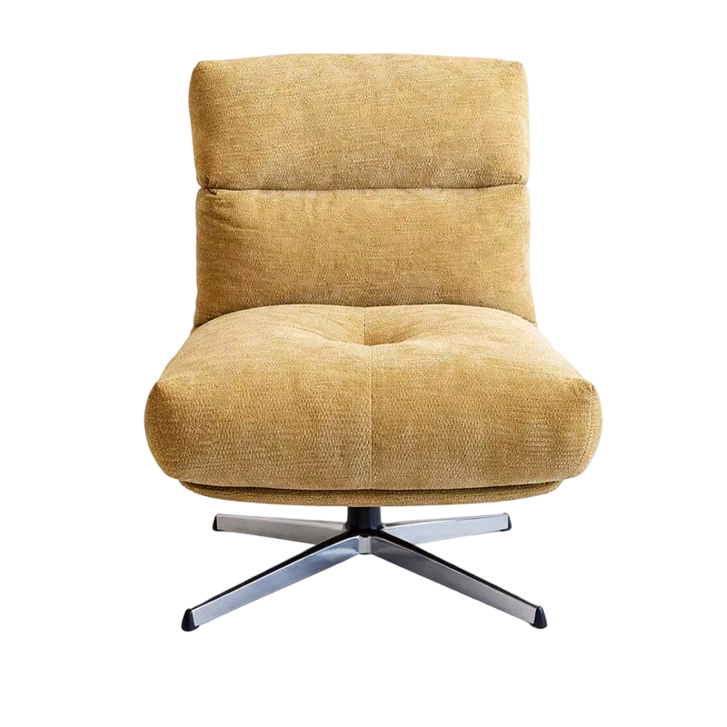 Moderne Stoff Svingbar Stuestol Luksus Metallramme Enkel Lounge Sofa Stol Stuemøbler